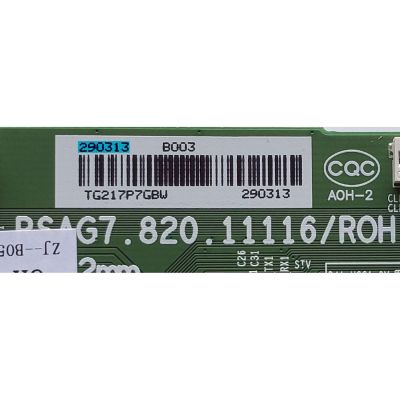 T-CON PARA TV HISENSE / NÚMERO DE PARTE 290313 / RSAG7.820.11116/ROH / TG217P7GBW / PANEL HD425Y1U71-TCL2\S0\GM\ROH / DISPLAY HV430QUB-F70 / MODELO 43A6GX3 43A53FUC	 - Imagen 2